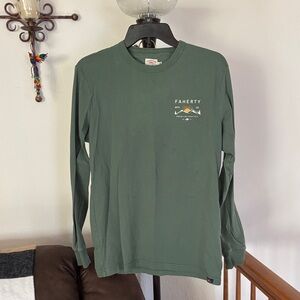 Faherty Men's Olive Long Sleeve Tee